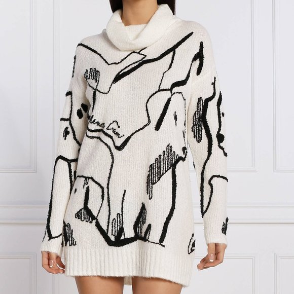 MARC CAIN:  Dalmatian Pattern Sweater - white & black - Picture 1 of 12
